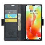 CASEME 023-serien för Xiaomi Redmi 11A 4G / 12C 4G RFID-blockerande fodral med stativ, glansigt mobilskydd