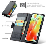 CASEME 023-serien för Xiaomi Redmi 11A 4G / 12C 4G RFID-blockerande fodral med stativ, glansigt mobilskydd