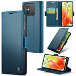 CASEME 023-serien för Xiaomi Redmi 11A 4G / 12C 4G RFID-blockerande fodral med stativ, glansigt mobilskydd