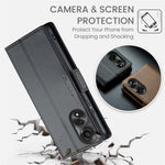 CASEME 023-serien för Oppo A78 4G-skal i RFID-blockerande PU-läder, glansigt mobilplånboksfodral