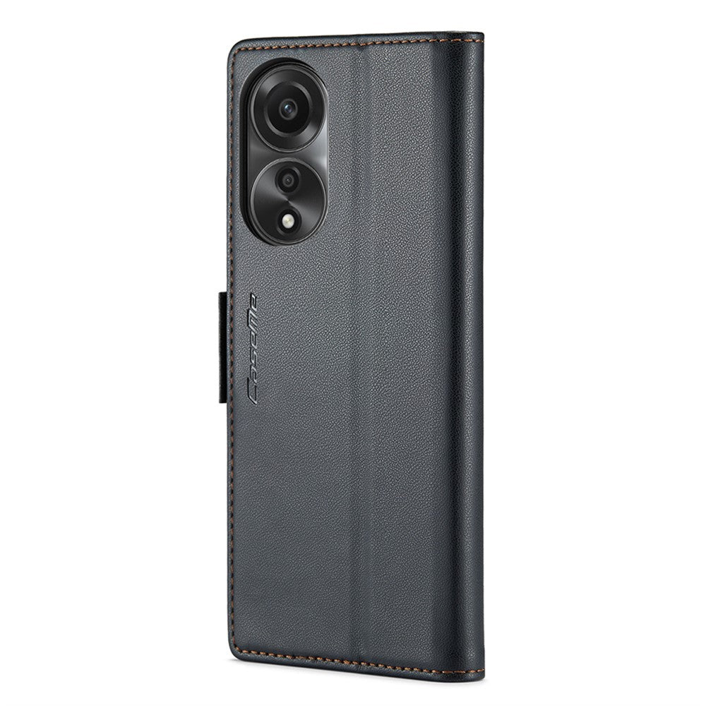 CASEME 023-serien för Oppo A78 4G-skal i RFID-blockerande PU-läder, glansigt mobilplånboksfodral