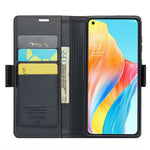 CASEME 023-serien för Oppo A78 4G-skal i RFID-blockerande PU-läder, glansigt mobilplånboksfodral