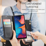CASEME 023 Series for Samsung Galaxy A20 / A30 / M10s Glossy Case RFID Blocking Leather Phone Cover