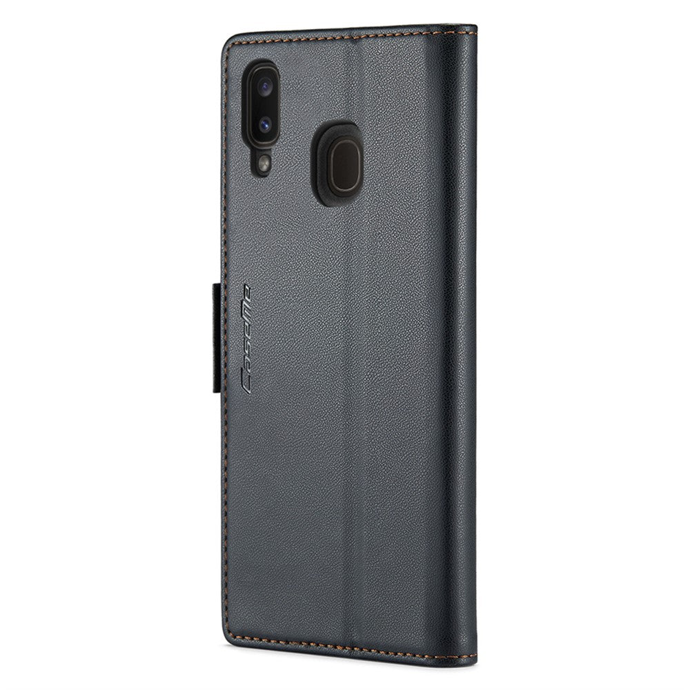 CASEME 023 Series for Samsung Galaxy A20 / A30 / M10s Glossy Case RFID Blocking Leather Phone Cover