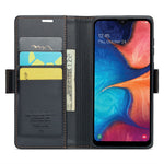 CASEME 023 Series for Samsung Galaxy A20 / A30 / M10s Glossy Case RFID Blocking Leather Phone Cover