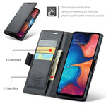 CASEME 023 Series for Samsung Galaxy A20 / A30 / M10s Glossy Case RFID Blocking Leather Phone Cover