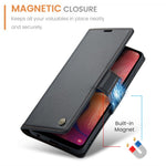 CASEME 023 Series for Samsung Galaxy A20 / A30 / M10s Glossy Case RFID Blocking Leather Phone Cover