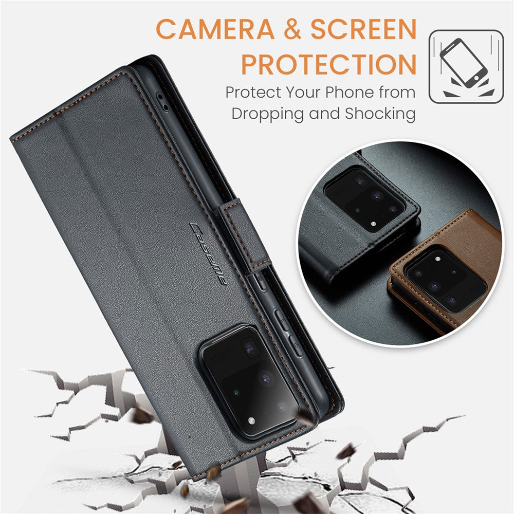 CASEME 023 Series til Samsung Galaxy S20 Ultra Etui Pung RFID Blokerende Læder Telefoncover