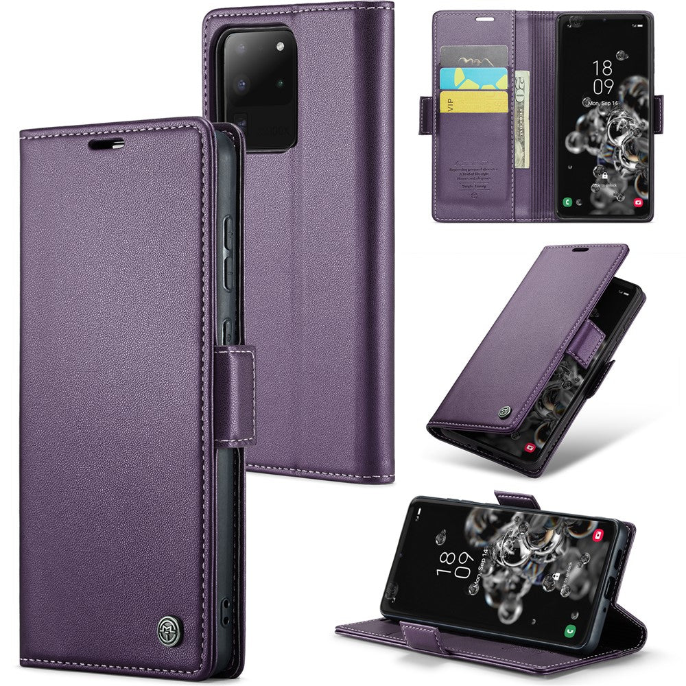 CASEME 023 Series til Samsung Galaxy S20 Ultra Etui Pung RFID Blokerende Læder Telefoncover