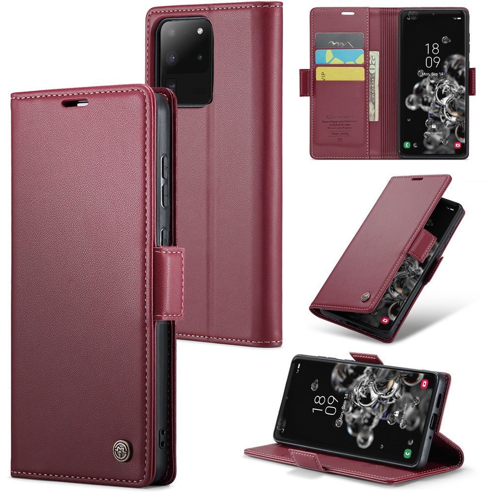 CASEME 023 Series til Samsung Galaxy S20 Ultra Etui Pung RFID Blokerende Læder Telefoncover
