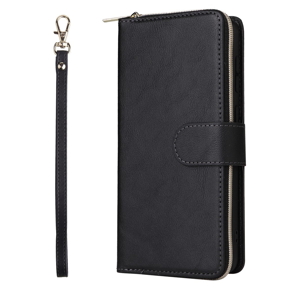 Til Samsung Galaxy A33 5G Etui med Lynlås, Pung og Kreditkortlommer i Læder