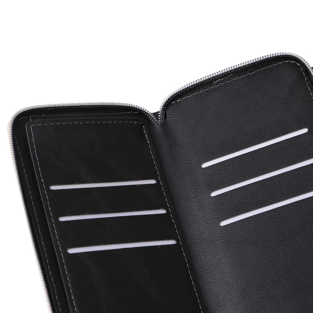 Til Samsung Galaxy A33 5G Etui med Lynlås, Pung og Kreditkortlommer i Læder