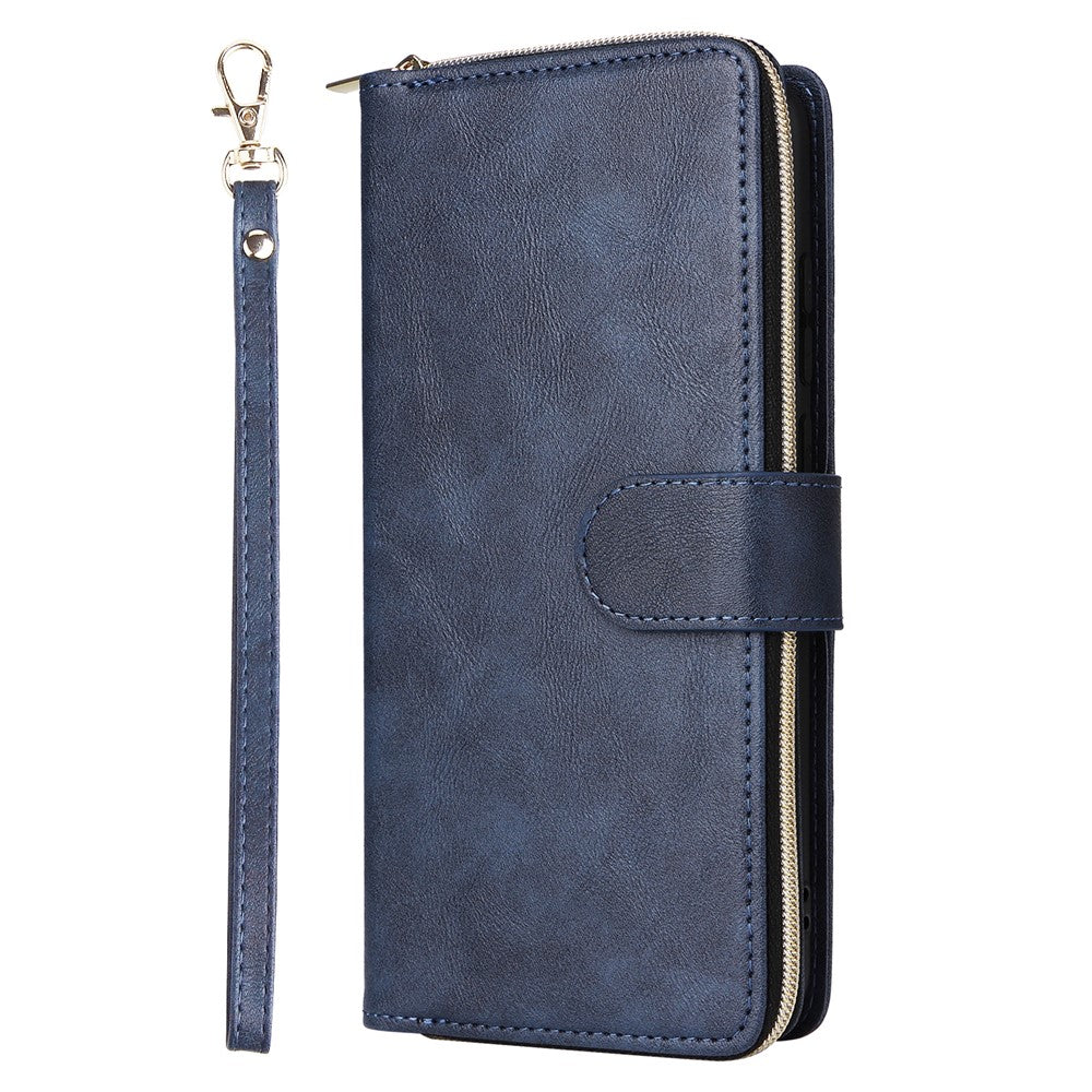 For Samsung Galaxy A04e 4G / F04 4G / M04 4G Case Zipper Leather Phone Cover 9 Card Slots