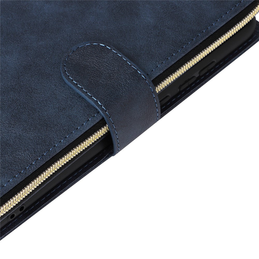 For Samsung Galaxy A04e 4G / F04 4G / M04 4G Case Zipper Leather Phone Cover 9 Card Slots