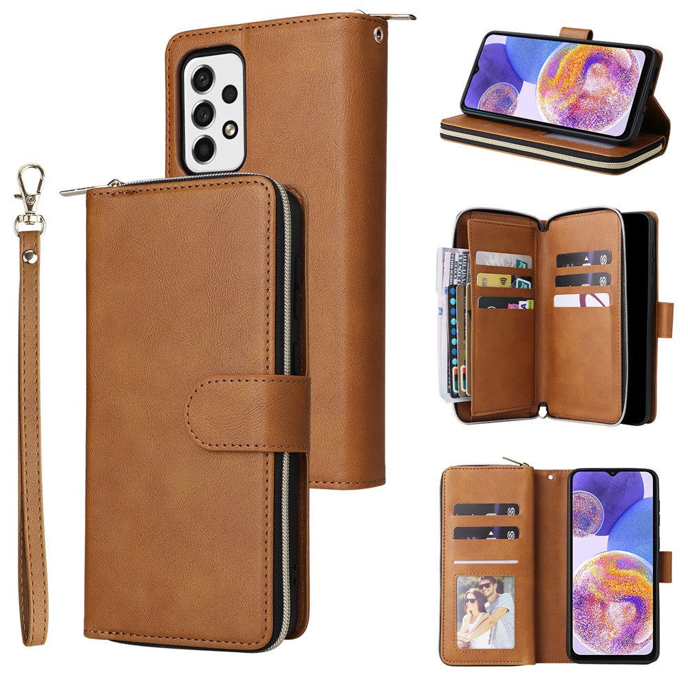 For Samsung Galaxy A23 4G / M23 5G / A23 5G (Global Version) Case Card Slots Leather Phone Cover
