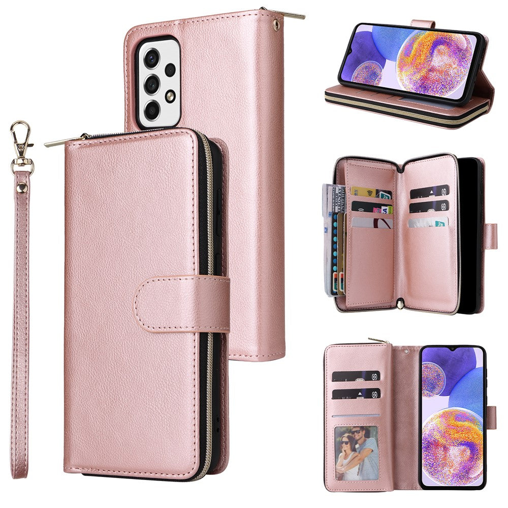 For Samsung Galaxy A23 4G / M23 5G / A23 5G (Global Version) Case Card Slots Leather Phone Cover