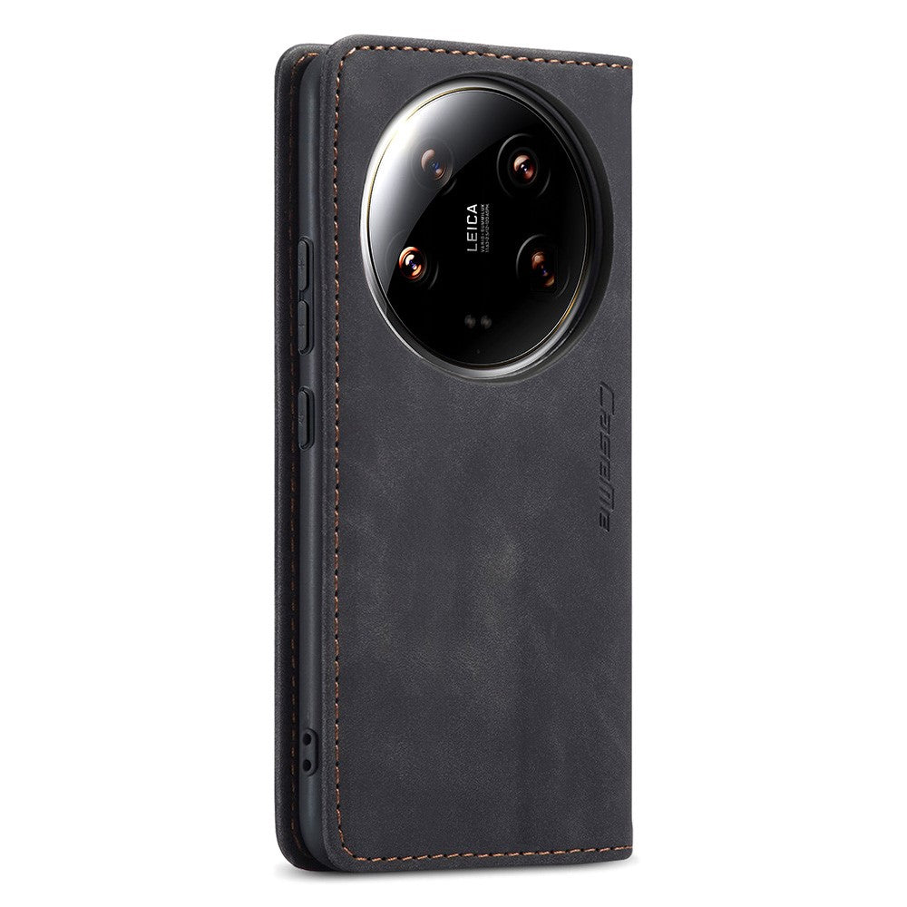 CASEME 013 Series For Xiaomi 14 Ultra Stand Case Card Slot Leather Phone Cover