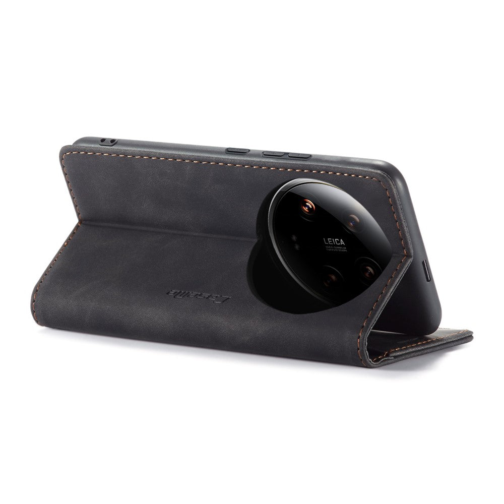 CASEME 013 Series For Xiaomi 14 Ultra Stand Case Card Slot Leather Phone Cover