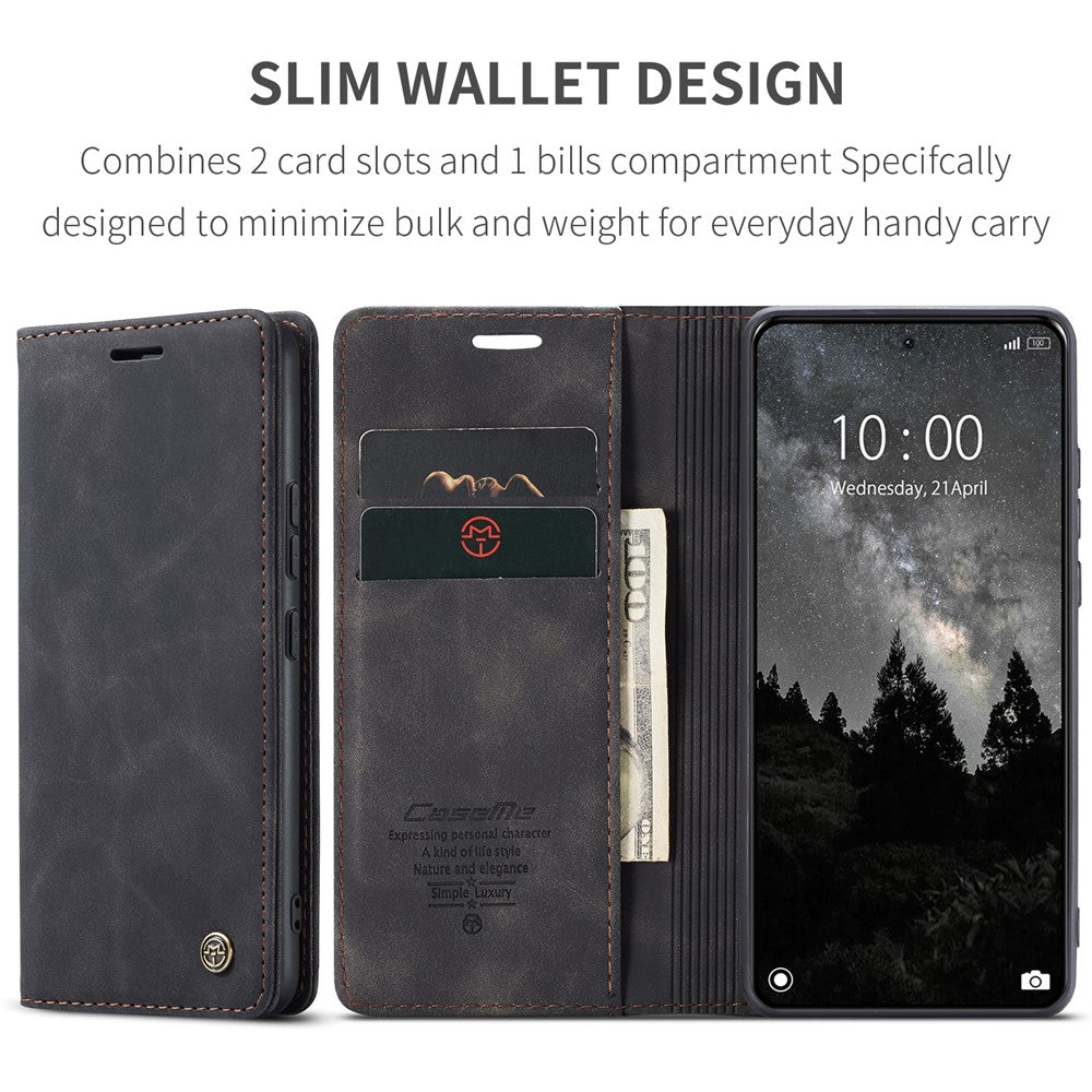 CASEME 013 Series For Xiaomi 14 Ultra Stand Case Card Slot Leather Phone Cover