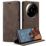 CASEME 013 Series For Xiaomi 14 Ultra Stand Case Card Slot Leather Phone Cover
