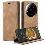 CASEME 013 Series For Xiaomi 14 Ultra Stand Case Card Slot Leather Phone Cover