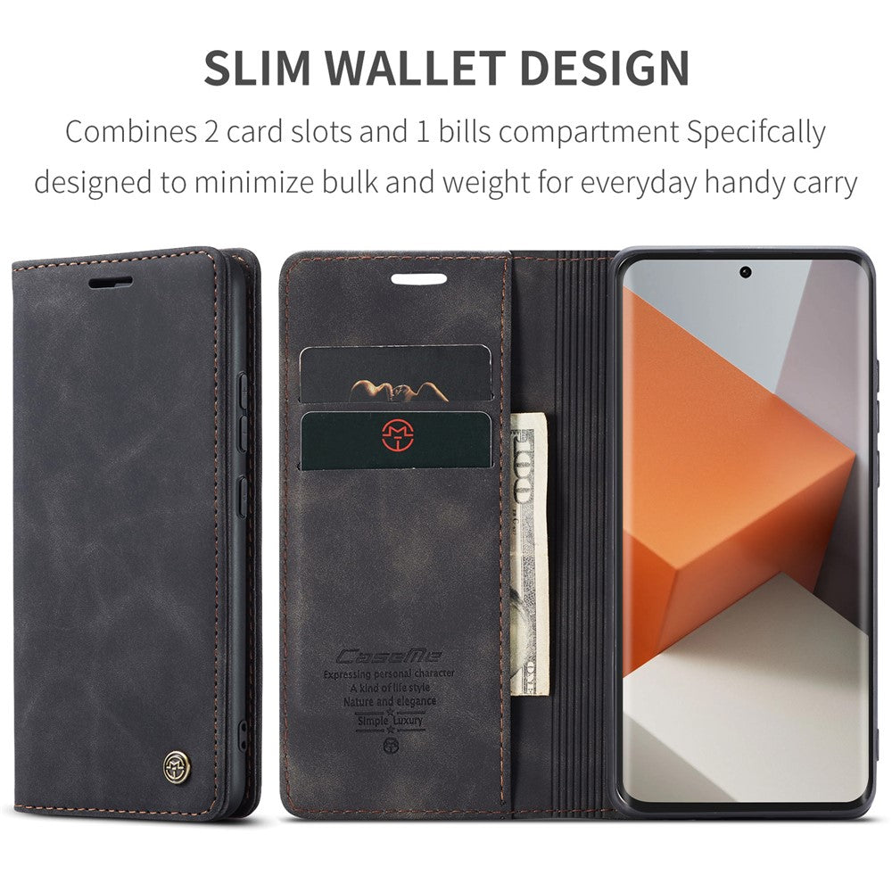CASEME 013 Series For Xiaomi Redmi Note 13 Pro+ 5G Case Wallet Stand Flip Leather Phone Cover