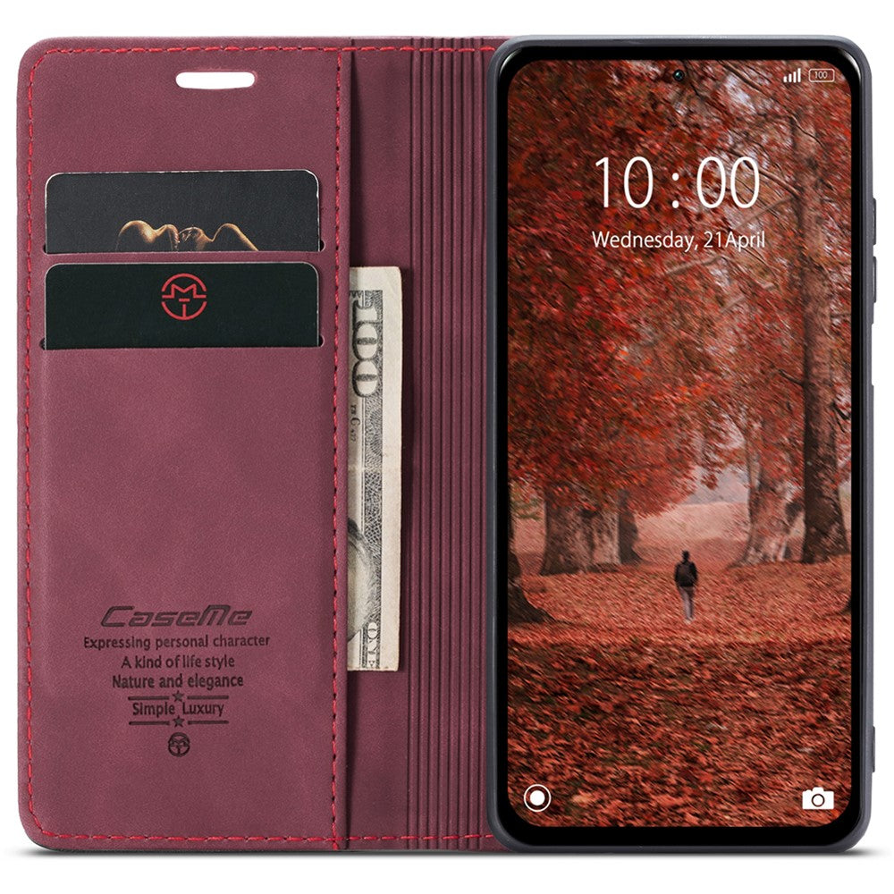 CASEME 013 Series For Xiaomi Redmi Note 13 5G Stand Case Shockproof Leather Phone Cover