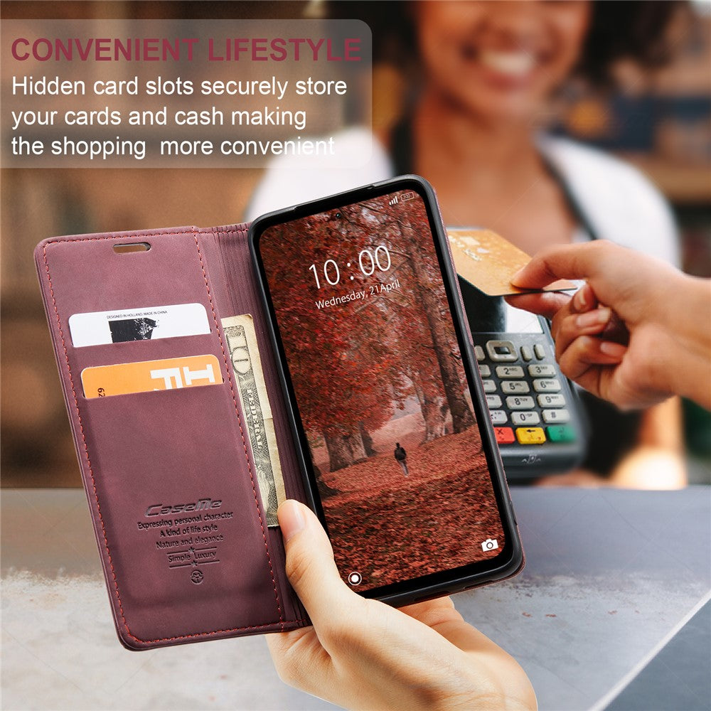 CASEME 013 Series For Xiaomi Redmi Note 13 5G Stand Case Shockproof Leather Phone Cover