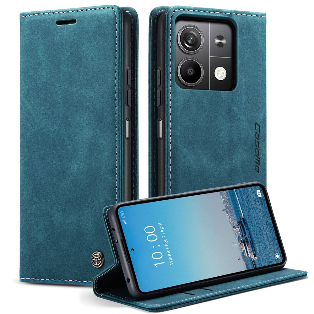 CASEME 013 Series For Xiaomi Redmi Note 13 5G Stand Case Shockproof Leather Phone Cover