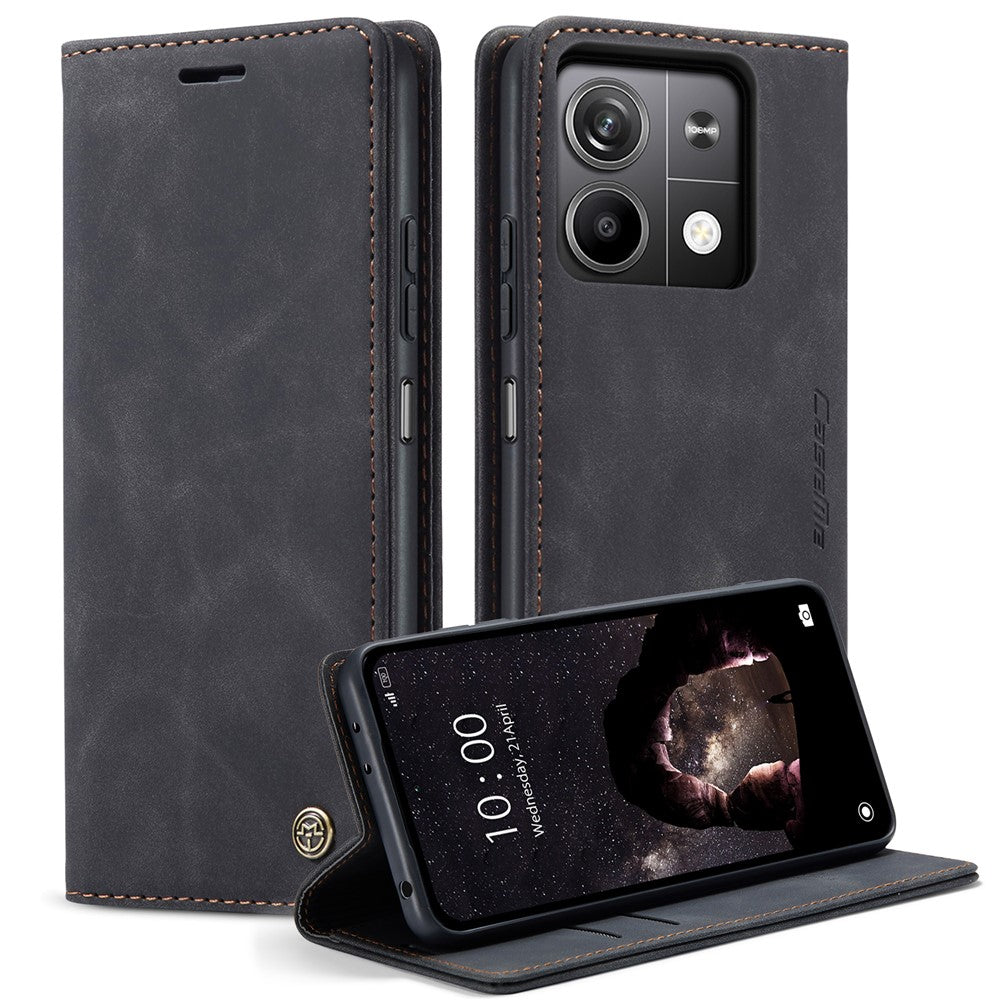 CASEME 013 Series For Xiaomi Redmi Note 13 5G Stand Case Shockproof Leather Phone Cover