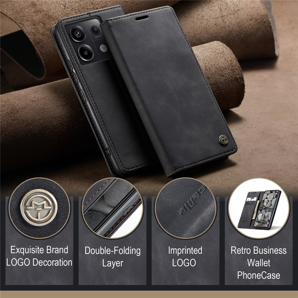 CASEME 013-serien til Xiaomi Redmi Note 13 Pro 5G / Poco X6 5G, læderetui med pung
