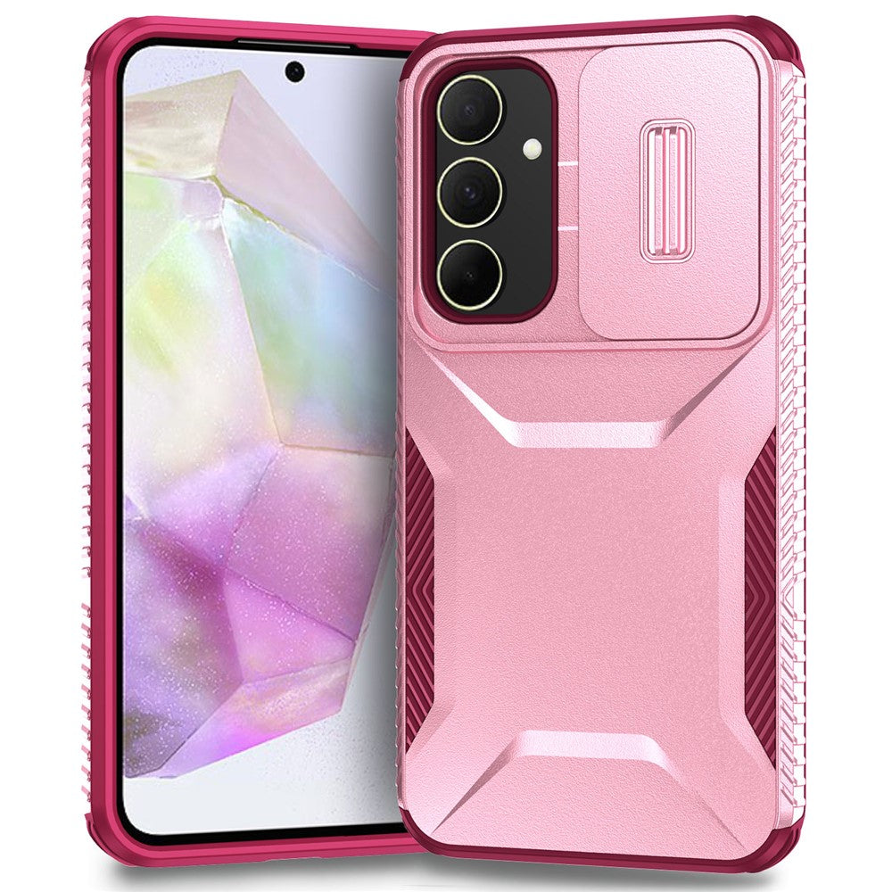 Til Samsung Galaxy A35 5G Cover Beskyttelse TPU+PC Telefoncover med Kameralåg