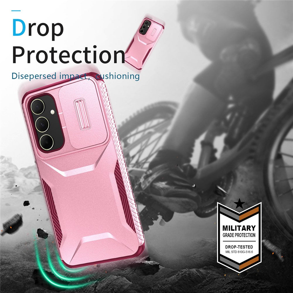 Til Samsung Galaxy A35 5G Cover Beskyttelse TPU+PC Telefoncover med Kameralåg