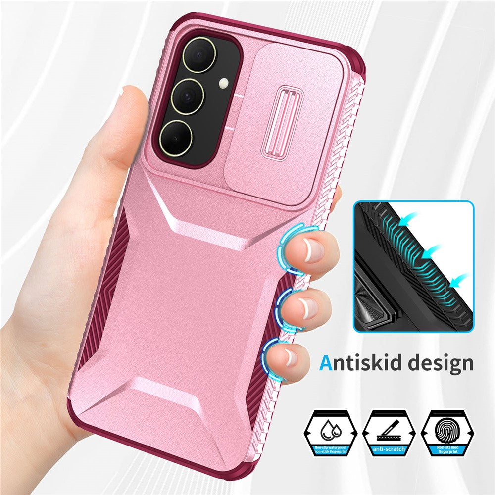 Til Samsung Galaxy A35 5G Cover Beskyttelse TPU+PC Telefoncover med Kameralåg