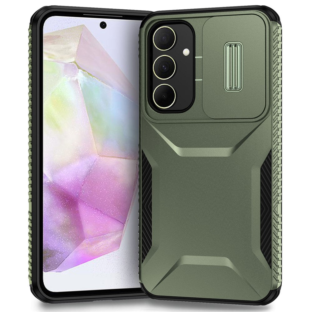Til Samsung Galaxy A35 5G Cover Beskyttelse TPU+PC Telefoncover med Kameralåg