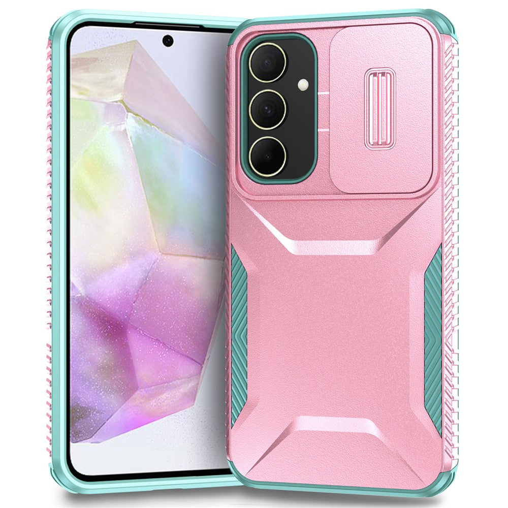 Til Samsung Galaxy A35 5G Cover Beskyttelse TPU+PC Telefoncover med Kameralåg
