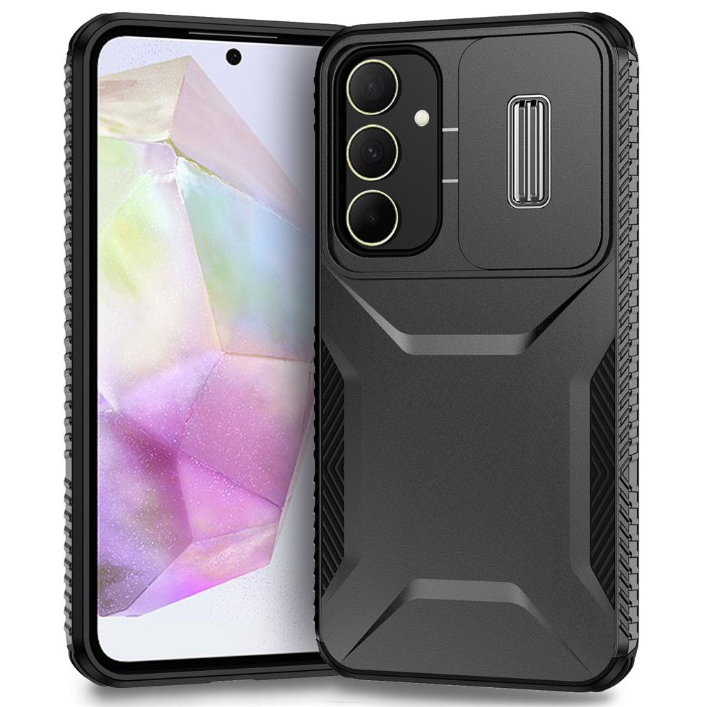 Til Samsung Galaxy A35 5G Cover Beskyttelse TPU+PC Telefoncover med Kameralåg