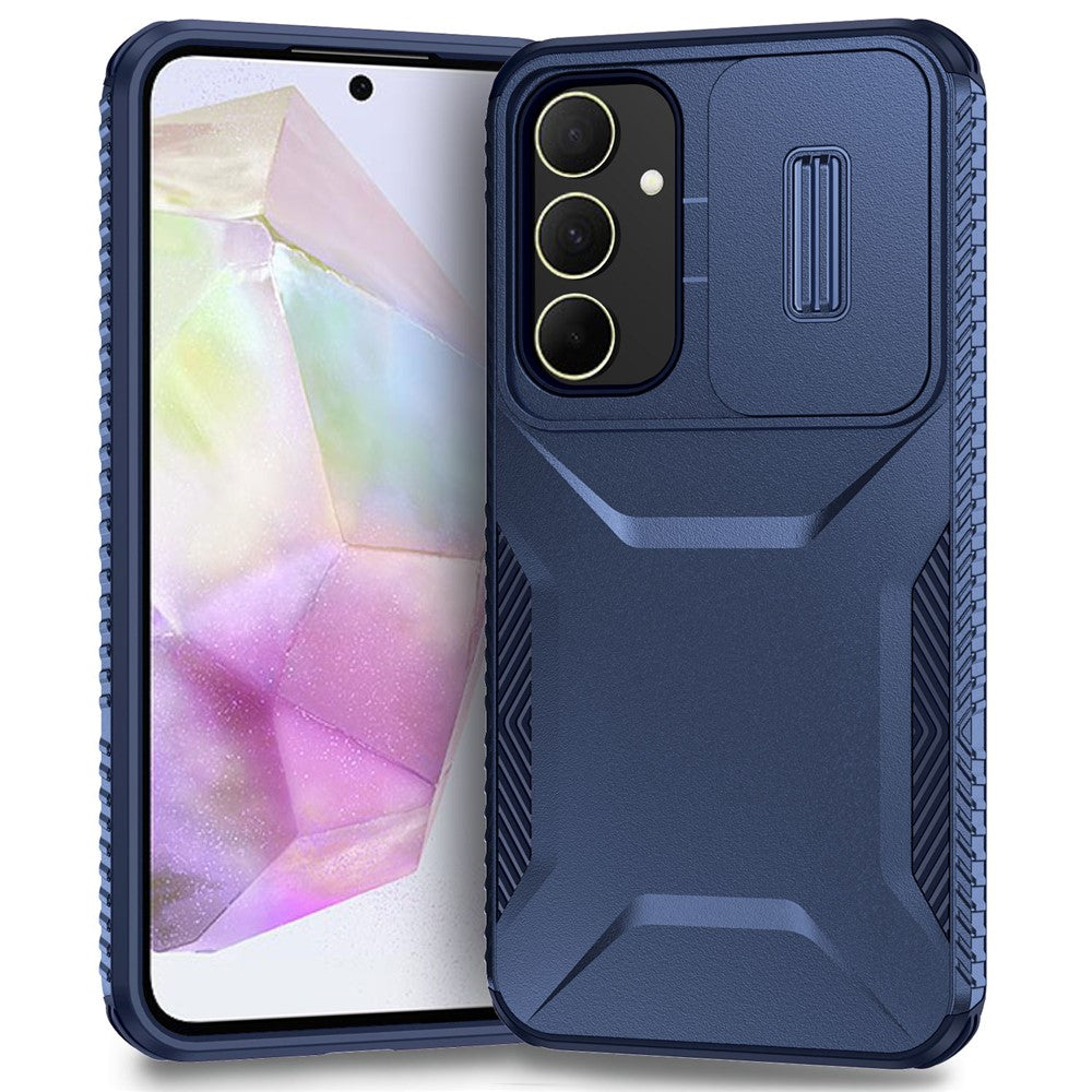 Til Samsung Galaxy A35 5G Cover Beskyttelse TPU+PC Telefoncover med Kameralåg