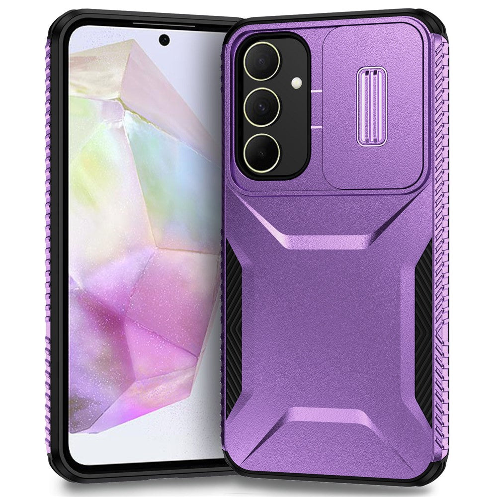 Til Samsung Galaxy A35 5G Cover Beskyttelse TPU+PC Telefoncover med Kameralåg