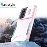 For Samsung Galaxy S25 / S24 Case Slide Lens Cover TPU+PC Phone Shell