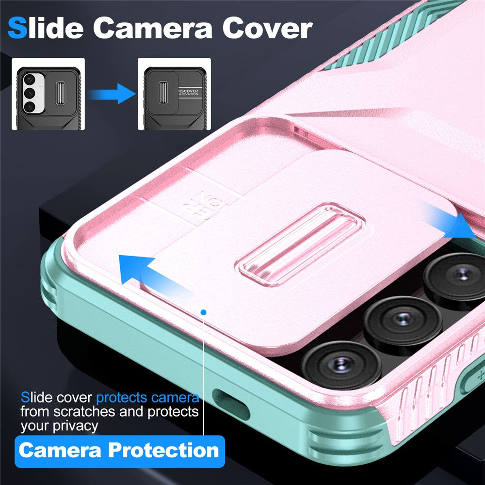 For Samsung Galaxy S25 / S24 Case Slide Lens Cover TPU+PC Phone Shell
