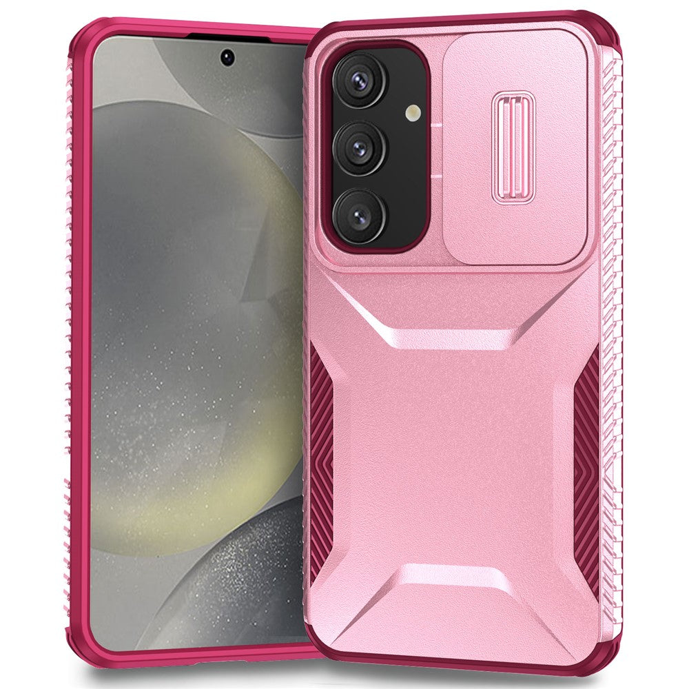 For Samsung Galaxy S25 / S24 Case Slide Lens Cover TPU+PC Phone Shell