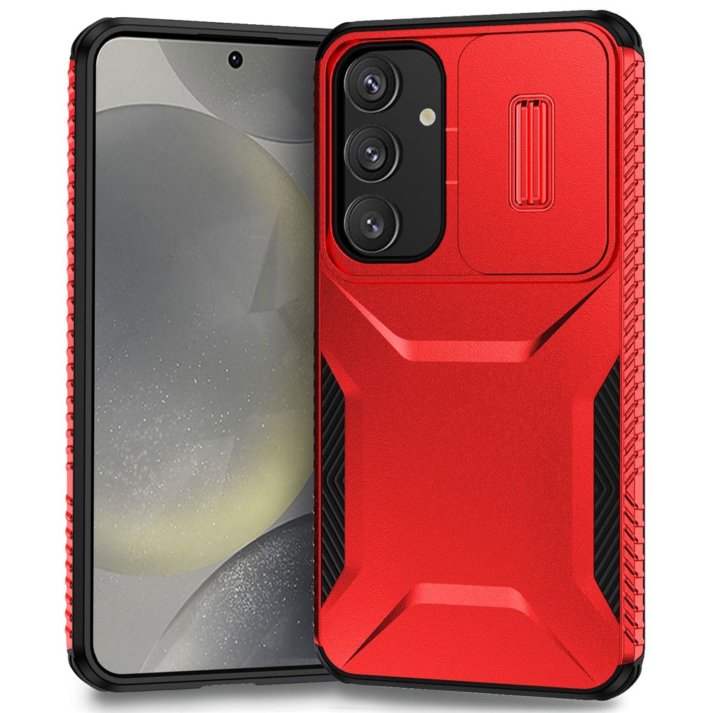 For Samsung Galaxy S25 / S24 Case Slide Lens Cover TPU+PC Phone Shell
