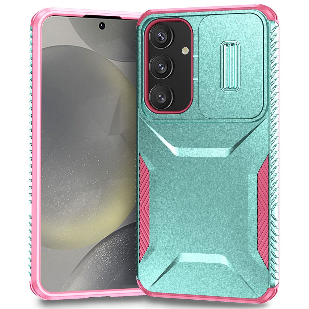 For Samsung Galaxy S25 / S24 Case Slide Lens Cover TPU+PC Phone Shell