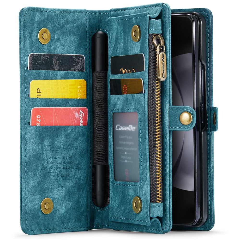 For Samsung Galaxy Z Fold5 5G Phone Cases CASEME 008 Leather Cover with Detachable Wallet and Strap