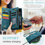 For Samsung Galaxy Z Fold5 5G Phone Cases CASEME 008 Leather Cover with Detachable Wallet and Strap