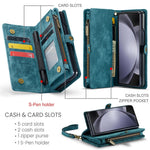 For Samsung Galaxy Z Fold5 5G Phone Cases CASEME 008 Leather Cover with Detachable Wallet and Strap