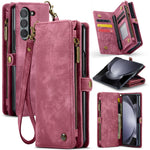 For Samsung Galaxy Z Fold5 5G Phone Cases CASEME 008 Leather Cover with Detachable Wallet and Strap