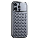 For iPhone 15 Pro Max Case Aluminum Alloy+TPU Honeycomb Heat Dissipation Phone Cover