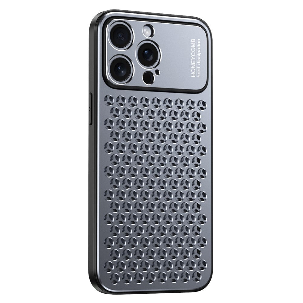 For iPhone 15 Pro Max Case Aluminum Alloy+TPU Honeycomb Heat Dissipation Phone Cover